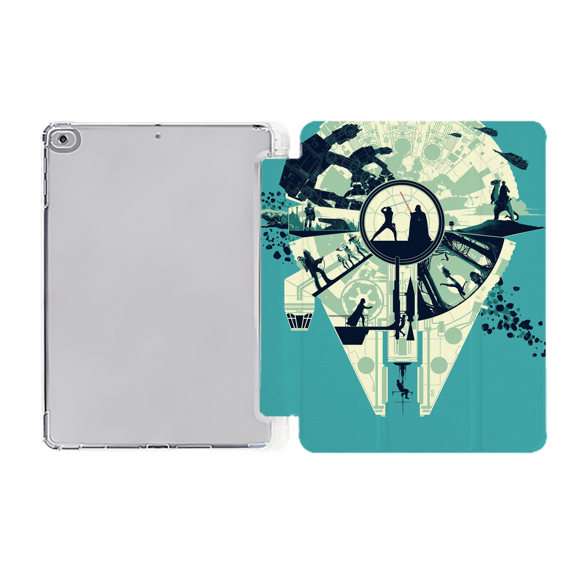 （画像用） スター・ウォーズ Star Wars IPad ケース ペン収納付き 三つ折りスタンド PUレザー×シリコン 対応機種9.5/10.5/10.9インチ